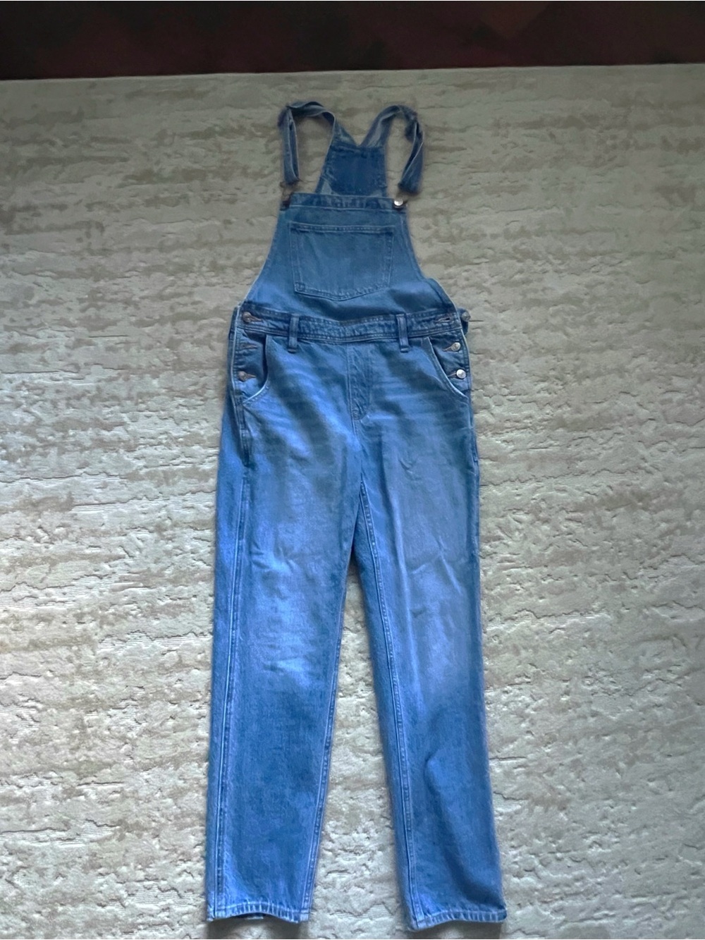 American Eagle Outfitters Light Blue Denim Overalls for Women